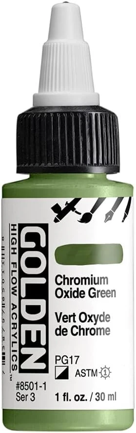 Golden high flow akriliniai dažai 30 ml (1 oz) chromium oxide žalias s3