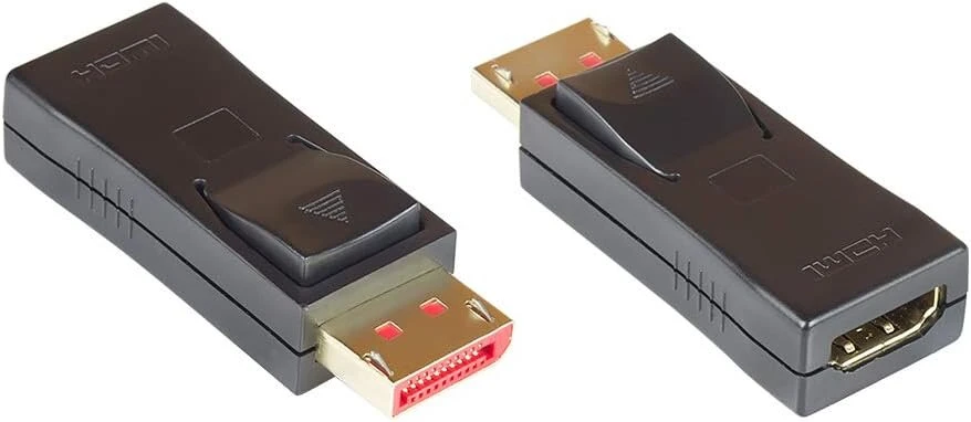 Good Connections Displayport 1.4 į Hdmi 2.0 adapteris - 4k / Uhd @ 60hz - Dp kištukas į Hdmi lizdą - paauksuota jungtis su fiksavimu / fiksavimu - plonas dizainas - juodas, Hdmi-dp14g