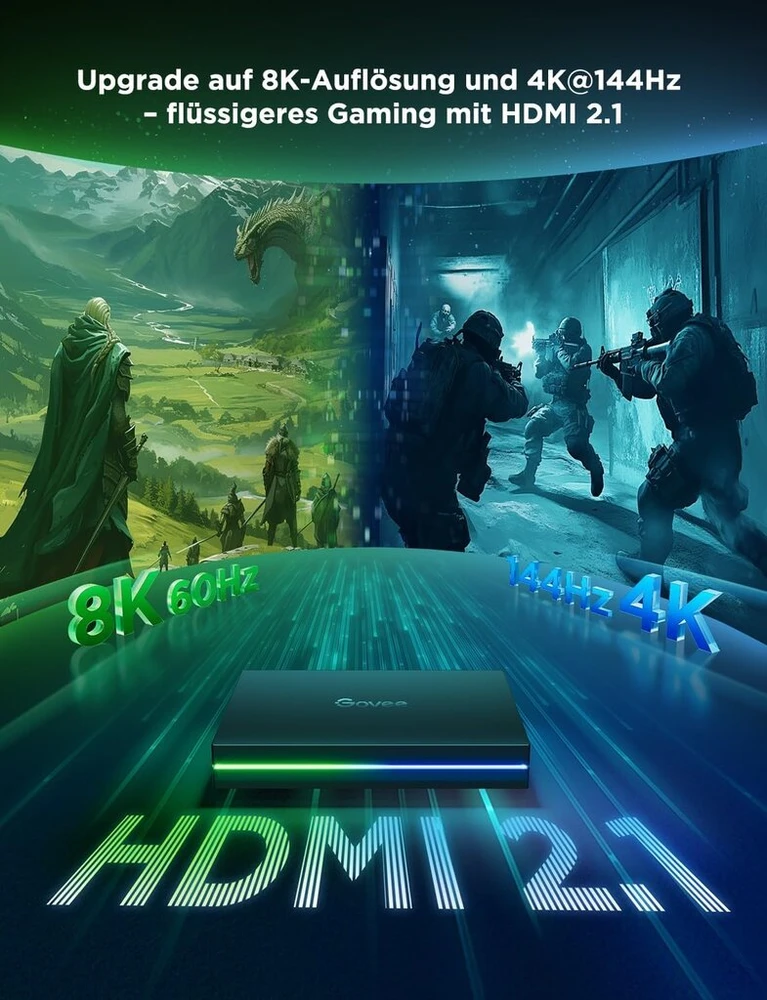 Govee Hdmi 2.1 Sync Box Kit 2 su Lightbar ir Led juostele