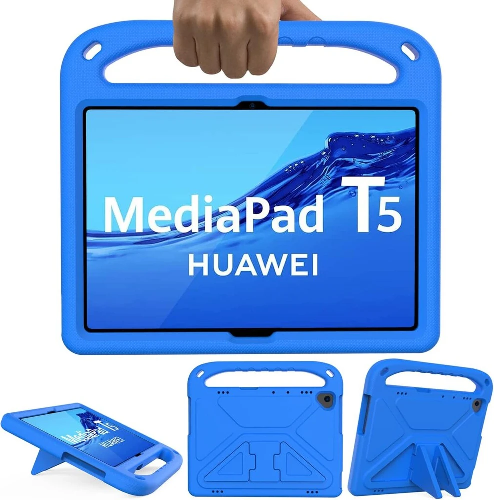 Gozopo vaikiškas dėklas, suderinamas su huawei mediapad t5 dėklu (10,1 colio) planšetiniu kompiuteriu [netinka huawei t3 9,6 colio] - lengvas ir smūgiams atsparus dėklas su rankena (mėlynas)