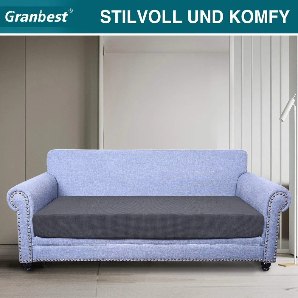 Granbest vandeniui atsparus sofos sėdynės užvalkalas, pilkas, 3 vietų