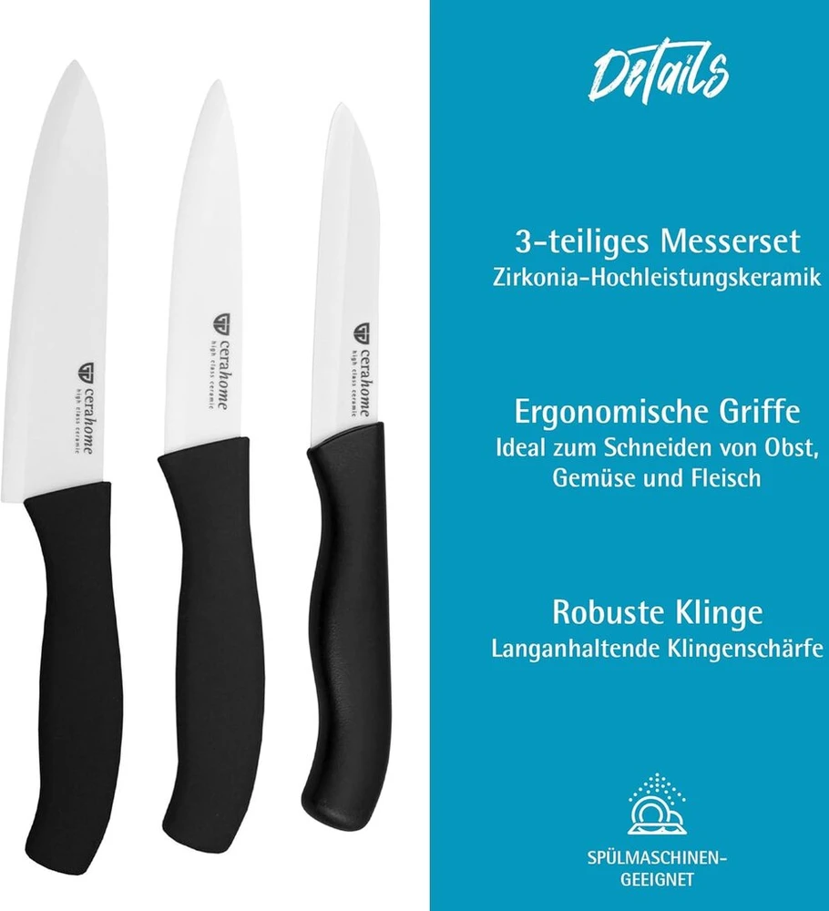 Gräwe cerahome 3 keramikinių peilių rinkinys už puikią kainą