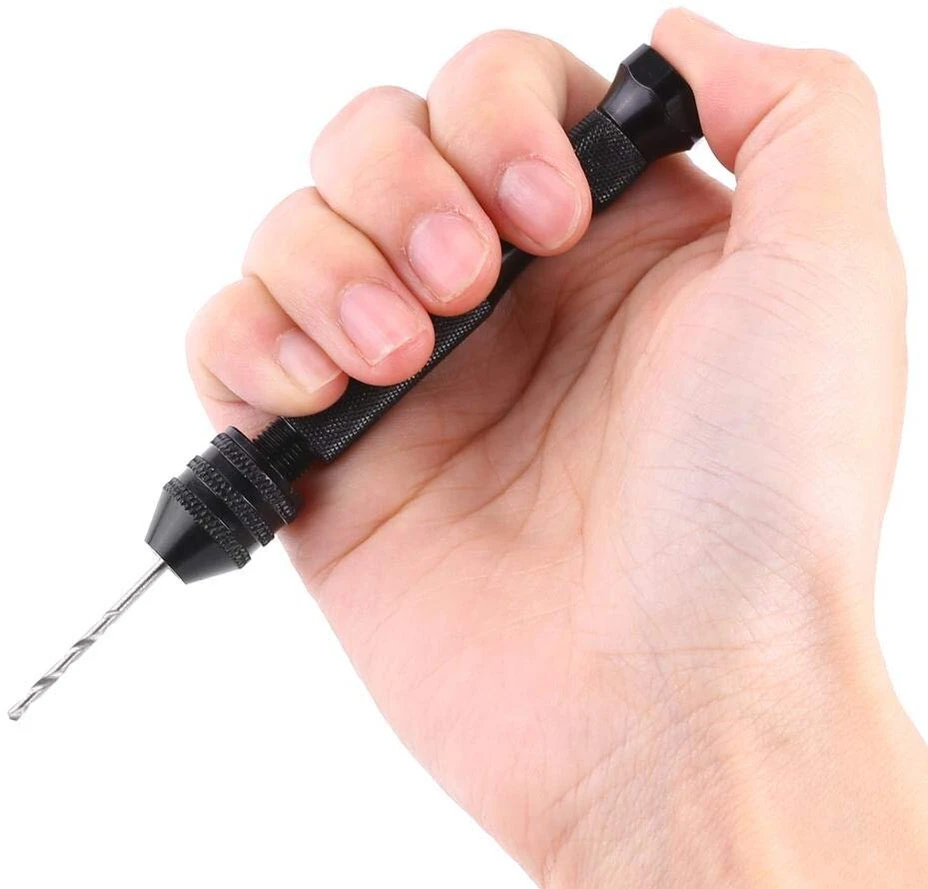 Grąžtų rinkinys, 0,3–3,6 mm griebimo diapazono grąžto griebtuvas rankinis grąžtas su 25 Hss grąžtais medžio gręžimo įrankis tikslus rankinis grąžtas menui, amatams, papuošalų kabinimui ar suvenyrams