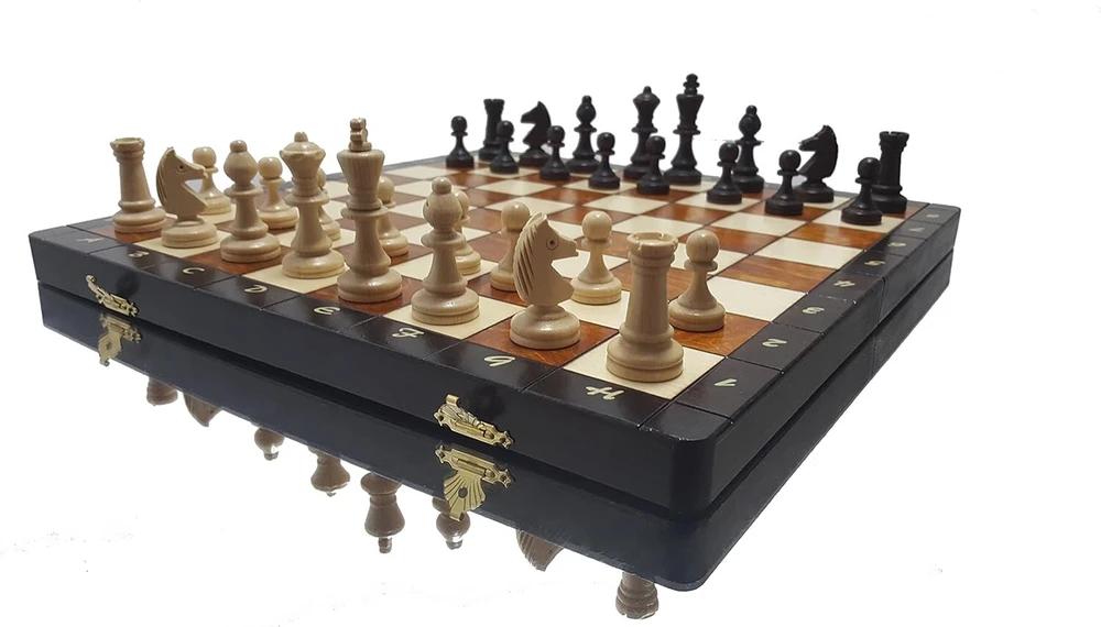 Gražus kelioninis šachmatų žaidimas medinis elegantiškas šachmatų meistras šachmatų lenta didelė 35 cm rankų darbo kelioniniai šachmatai magnetinė medinė šachmatų lenta vaikams ir suaugusiems