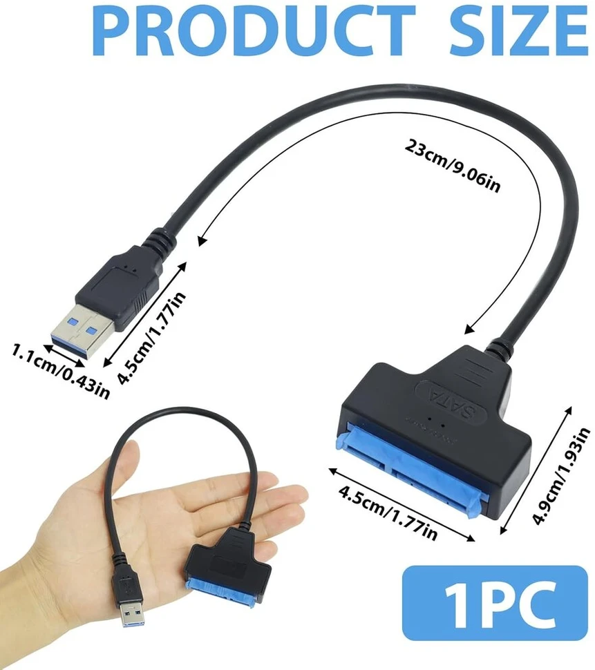 Greacesrio Usb 3.0 į Sata adapteris su 12v 2a Dc maitinimo šaltiniu Ssd ir Hdd, Usb į Sata, adapteris 2.5" arba 3.5" kietajam diskui
