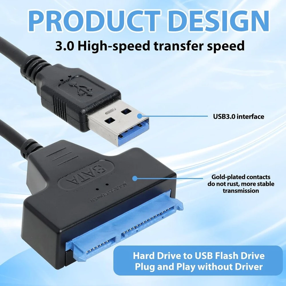 Greacesrio Usb 3.0 į Sata adapteris su 12v 2a Dc maitinimo šaltiniu Ssd ir Hdd, Usb į Sata, adapteris 2.5" arba 3.5" kietajam diskui