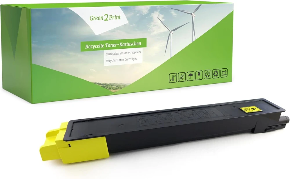 Green2print geltonas toneris 12000 puslapių, pakeičia Kyocera Tk-8325y, 1t02npanl0, skirtas Kyocera Taskalfa 2551ci