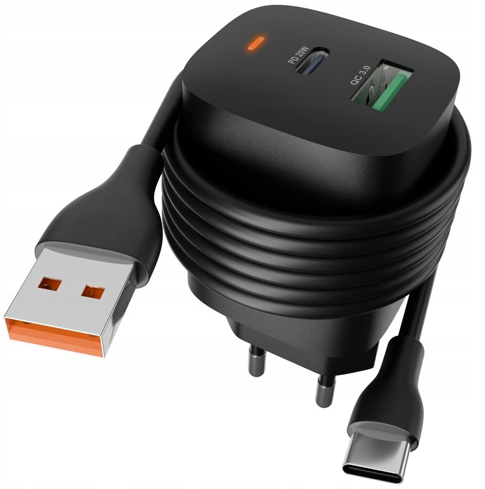 Greitas Usb Type-c tinklo įkroviklis 3a Pd 20w 3000ma Kostka + Type-c kabelis