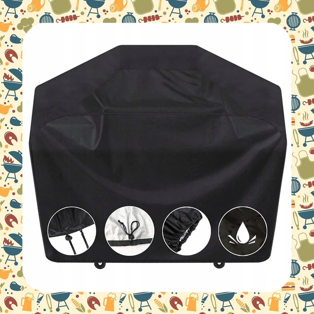 Grilio uždangalas Gas Garden Cover Large Atsparus vandeniui 145x117x61+ dėklas