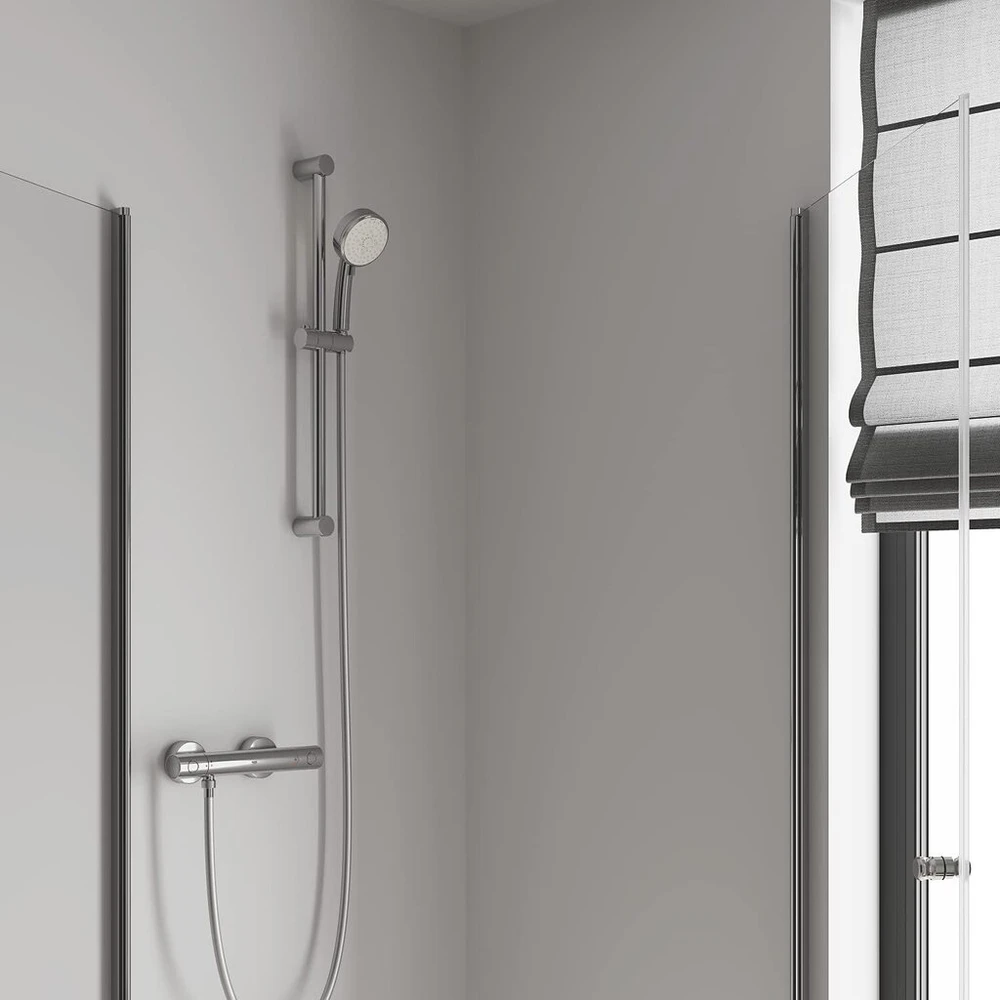 Grohe Grohtherm 800 Cosmopolitan 34771000 termostatinis dušo maišytuvas (vandens taupymo, ergonomiška metalinė rankena, integruotas temperatūros ribotuvas), chromas