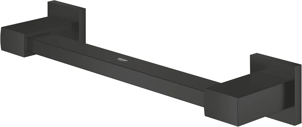 Grohe Start Cube 410942430 vonios rankena (saugumui vonioje, 35 cm ilgio, atstumas tarp skylių 30 cm, gręžimui, su kaiščiais ir varžtais, paslėptas tvirtinimas), kvadratinė, juoda