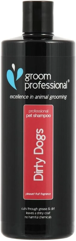 Groom Professional Dirty Dogs šampūnas šunims - šampūnas nuo šunų kvapo - giliai valantis šampūnas šunims - skirtas nešvariam ir riebiam kailiui - palieka kailį minkštą ir švarų, 450 ml
