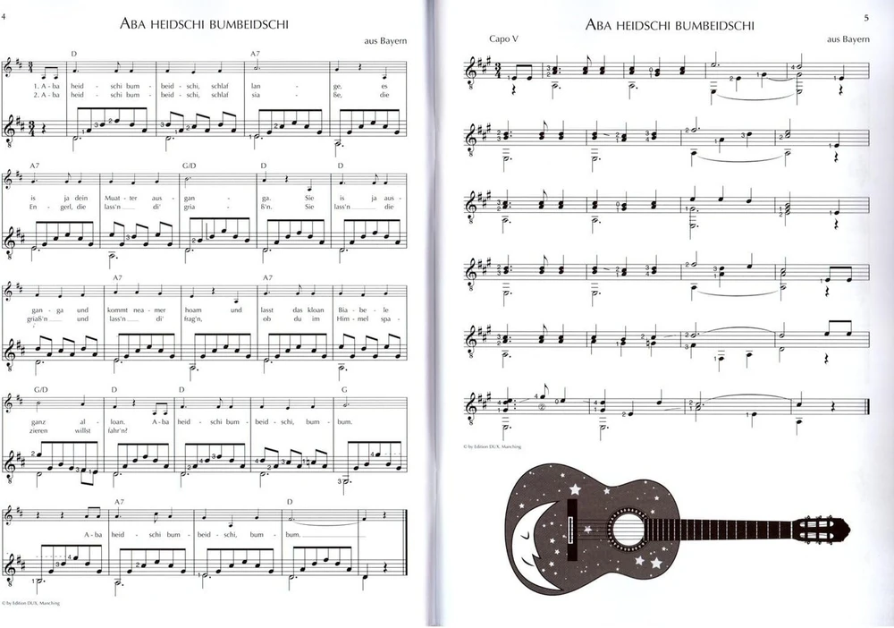 Groti gitara Kalėdų specialusis leidimas – 33 dainos 3 versijomis (solo, duetas, kalėdinė giesmė su gitaros akompanimentu) – lengvas–vidutinis lygis – natos su spalvota širdelės nata klamme