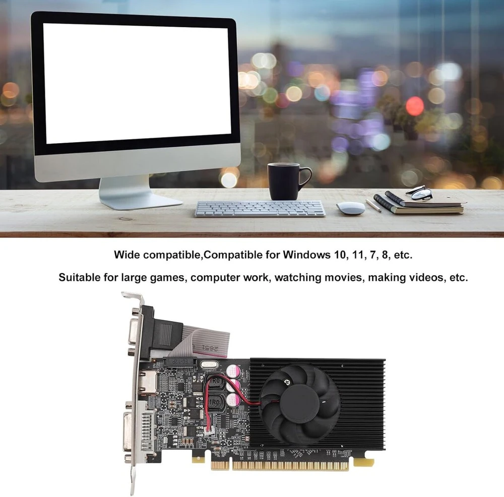 Vaizdo plokštė Gt 710 2gb Ddr3 Grafikos Kortelė su Hdmi, Dvi, Vga