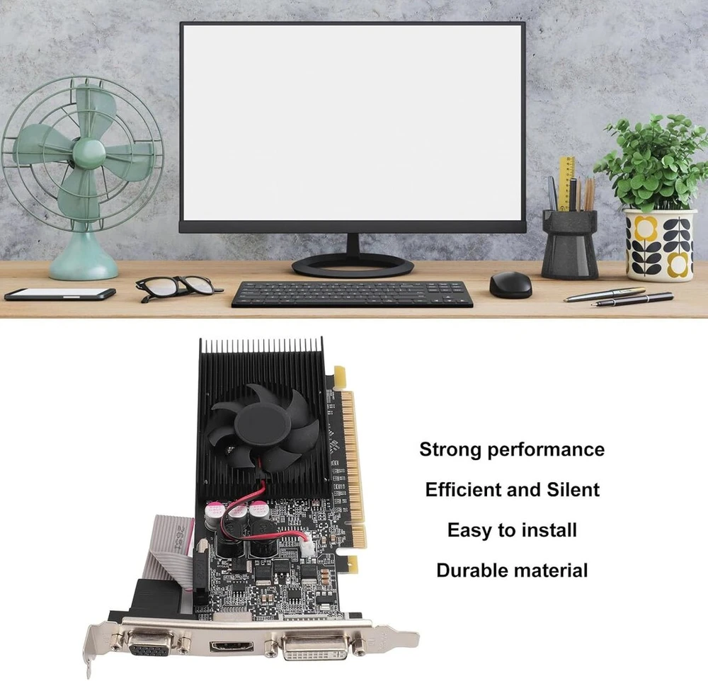Vaizdo plokštė Gt 710 2gb Ddr3 Grafikos Kortelė su Hdmi, Dvi, Vga