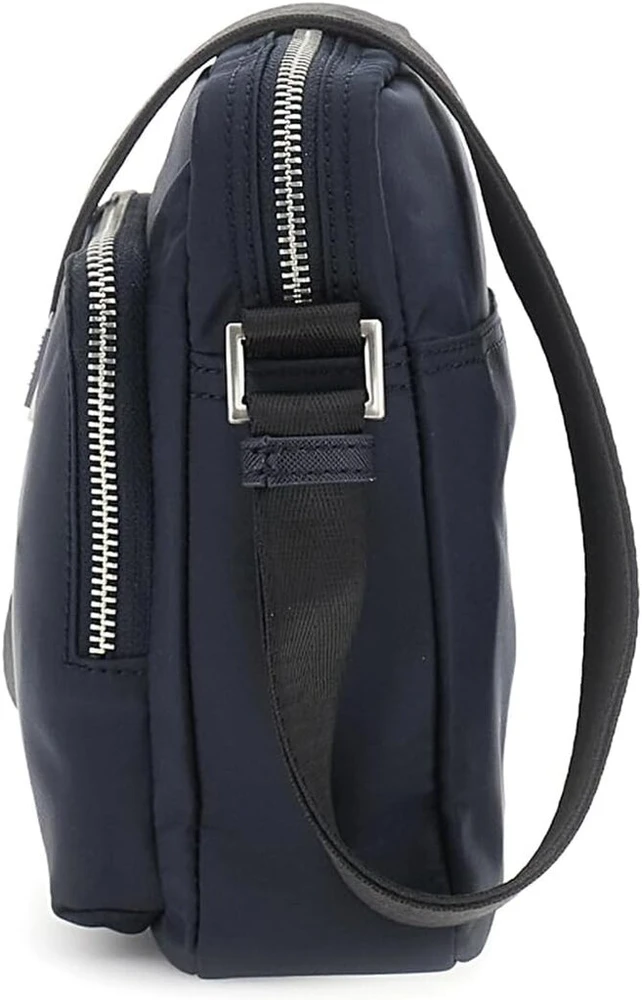 Guess Certosa Nylon Eco Crossbody dviguba kišenė tamsiai mėlyna, tamsiai mėlyna
