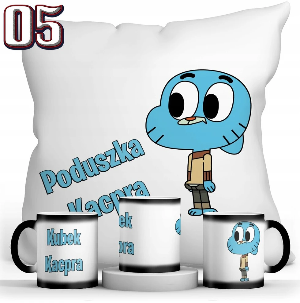 Gumball magiškas puodelis + pagalvė + vardo rinkinys