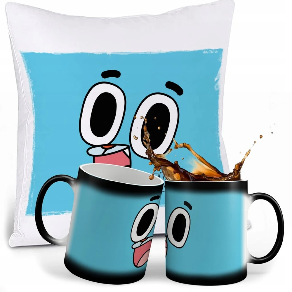 Gumball magiškas puodelis + pagalvė + vardo rinkinys