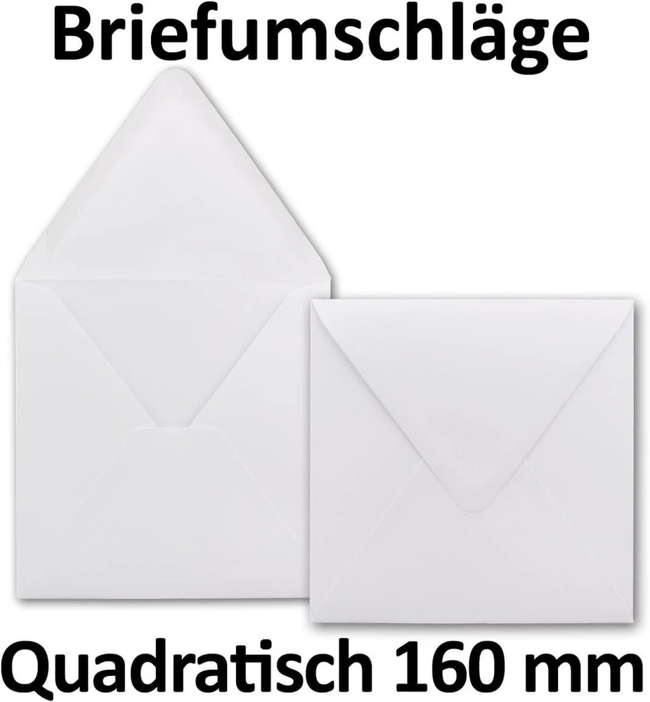 Gustav Neuser kvadratiniai vokai 16,0 x 16,0 cm, 75 vnt., balti, 120 g/m²