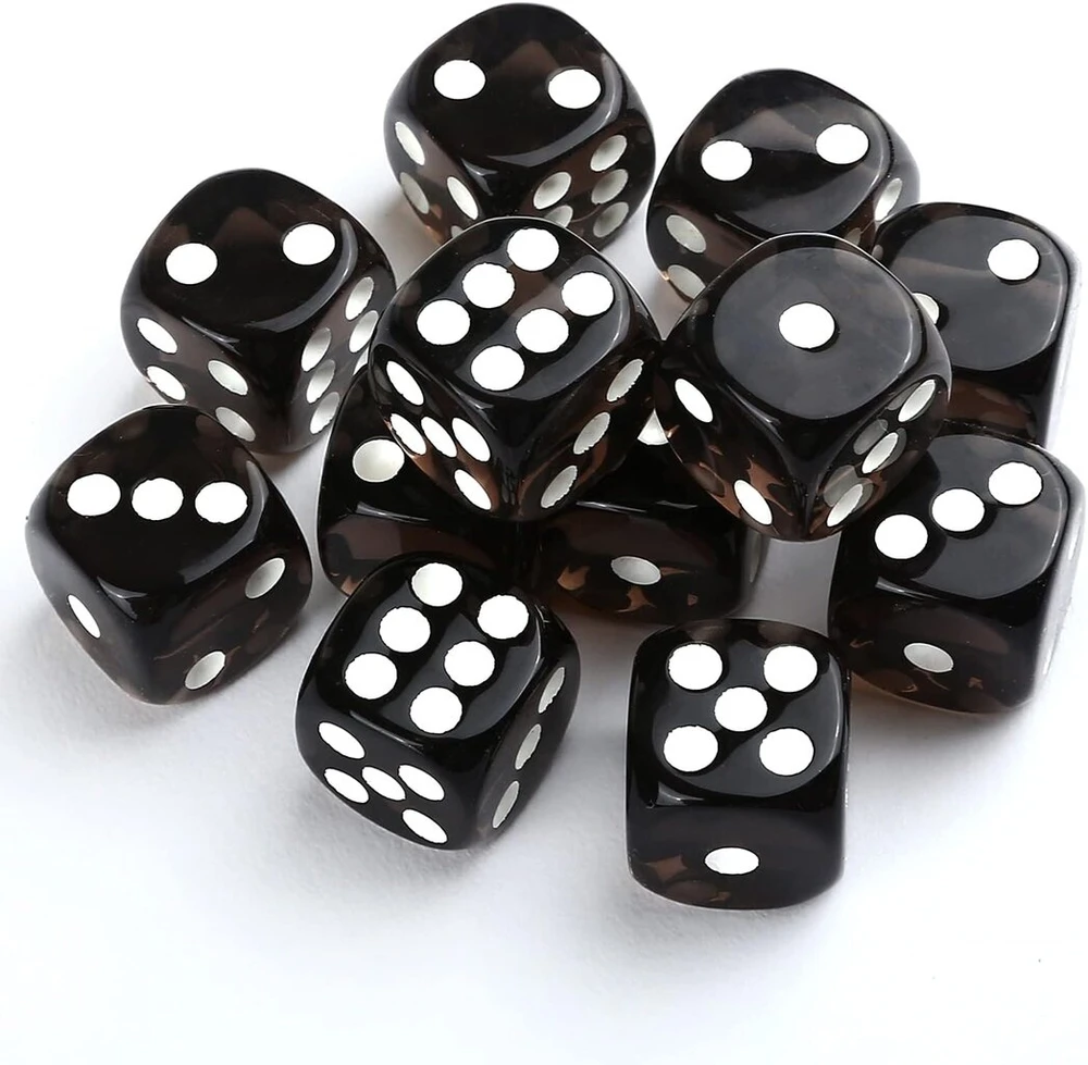 Gwhole 12 kauliukų rinkinys, 6 sienelės, 16 mm, kauliukų rinkinys, whisper kauliukų rinkinys su užapvalintais kampais, dice king kauliukų žaidimams, stalo žaidimams, pilkas