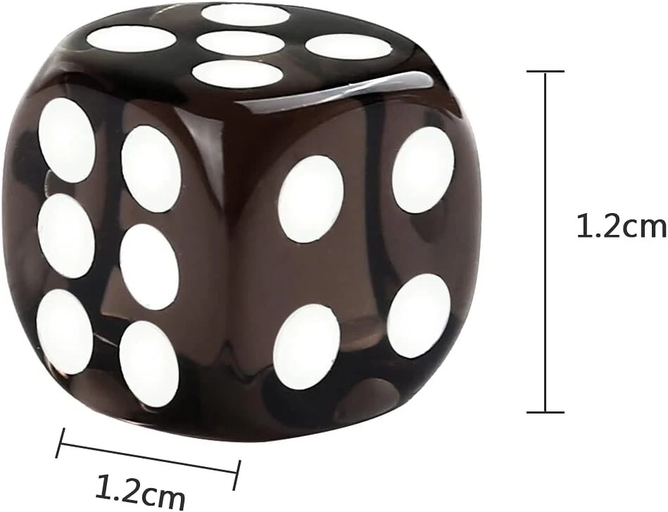 Gwhole 12 kauliukų rinkinys, 6 sienelės, 16 mm, kauliukų rinkinys, whisper kauliukų rinkinys su užapvalintais kampais, dice king kauliukų žaidimams, stalo žaidimams, pilkas
