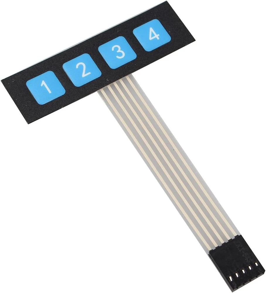 Haljia 2 vnt. 1x4 matricos 4 mygtukų membraniniai jungikliai valdymo klaviatūra, skirta Arduino