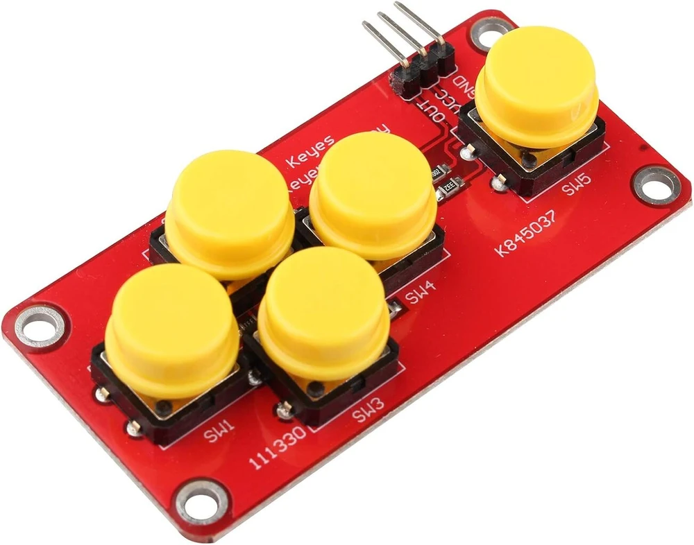 Klaviatūra Haljia ad klaviatūros simuliacijos elektroniniai statybiniai blokai, 5 mygtukai, modulis analoginis klavišas suderinamas su arduino jutiklių išplėtimo plokšte