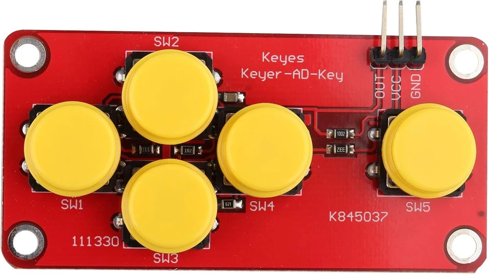 Klaviatūra Haljia ad klaviatūros simuliacijos elektroniniai statybiniai blokai, 5 mygtukai, modulis analoginis klavišas suderinamas su arduino jutiklių išplėtimo plokšte