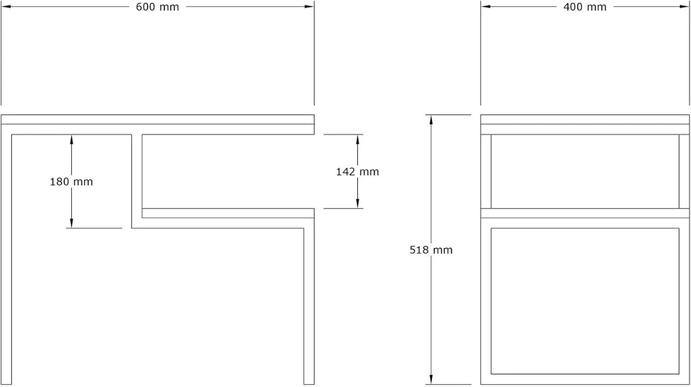 TV staliukas Hanah Home modernus baltas kavos staliukas, 60 x 52 x 40 cm, 100% melaminu dengta medžio drožlių plokštė, 18 mm storio, stilingas ir funkcionalus dizainas bet kuriai gyvenamajai erdvei