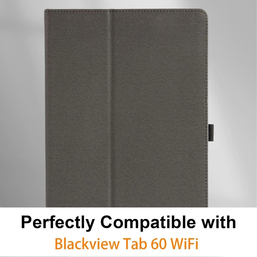 Haofun dėklas, suderinamas su Blackview Tab 60 Wifi/tab 60 Pro, itin plonas Pu, plonas ir lengvas atverčiamas dėklas, sulankstomas, galinio dangtelio atverčiamas stovas, plonas apsauginis dėklas su dirželiu, juodas