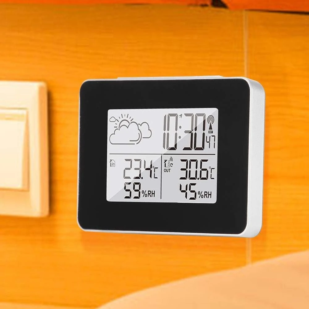 Haofy meteorologijos stotis, belaidė Lcd orų prognozės meteorologijos stotis skaitmeninis žadintuvas vidaus lauko termometras higrometras su Lcd ekranu su apšvietimu ir išoriniu jutikliu