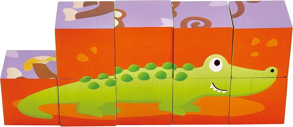 Hape Hap-e1619 Dėlionė „jungle Animal Block Puzzle“, įvairių spalvų, 60 x 80 cm