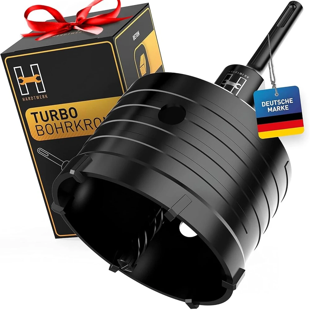 Hardtwerk turbo grąžtas 82 mm sds plus [xxl dantys] – gali gręžti, atsparus smūgiams, skirtas lizdams mūre, akmenyje, betone, gipso kartone – lizdinis grąžtas, karūninis grąžtas