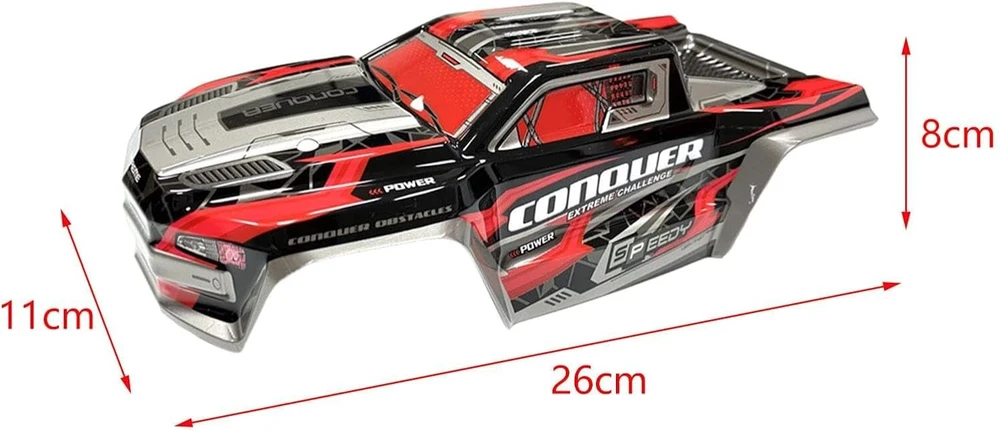 Harilla 1:16 rc automobilio kėbulas rc automobilio priedai, skirti 16101 16102 rc automobilių atsarginėms dalims, priedams, pakeitimo dalims, raudonas