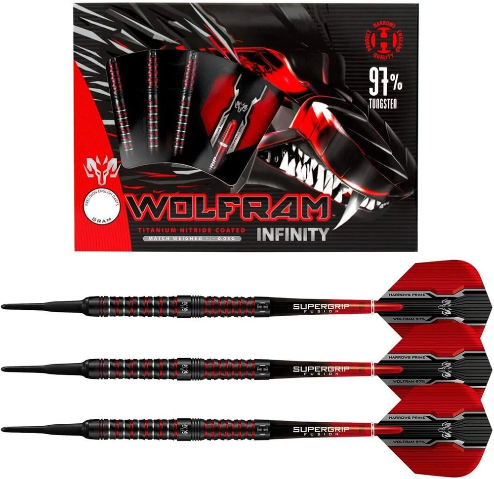 Harrows Tungsten Infinity 97% volframo smiginis su minkštu antgaliu