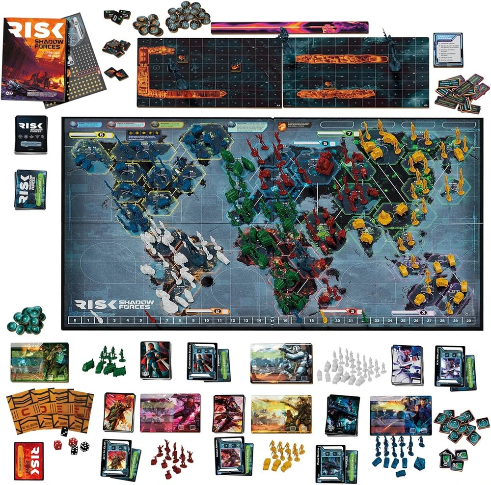 Hasbro Risk Shadow Forces strateginis paveldinis šeimos ir suaugusiųjų stalo žaidimas Avalon Hill, 13+, 3-5 žaidėjai