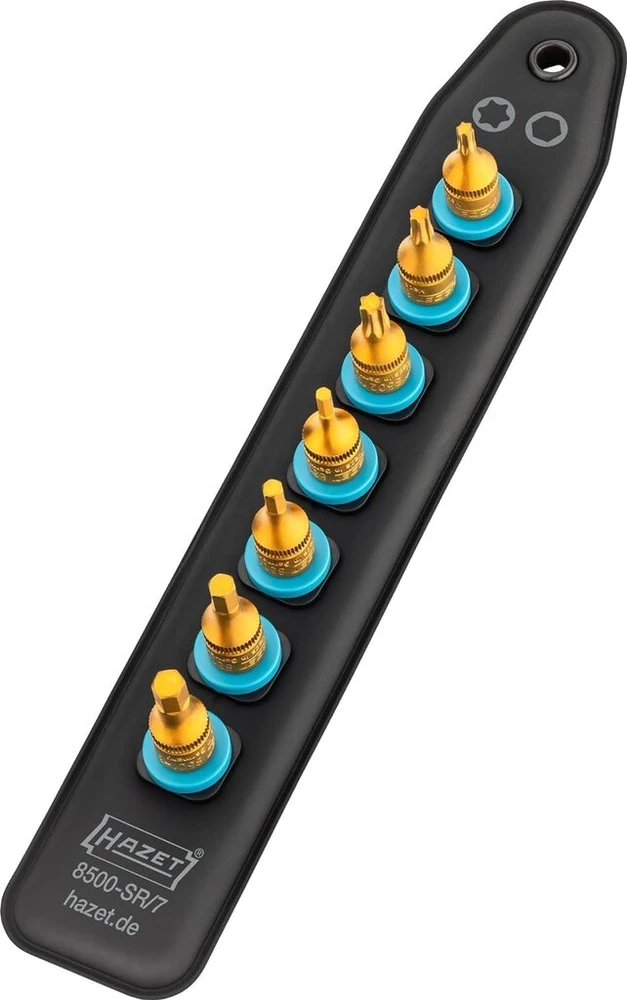 Hazet - Smartrail 1/4 colio 8500-sr/7 I plastikinis lizdų laikiklis 7 lizdams I magnetinis, neslystantis, lengvai naudojamas I pavara: kvadratas 6,3 mm (1/4 colio)