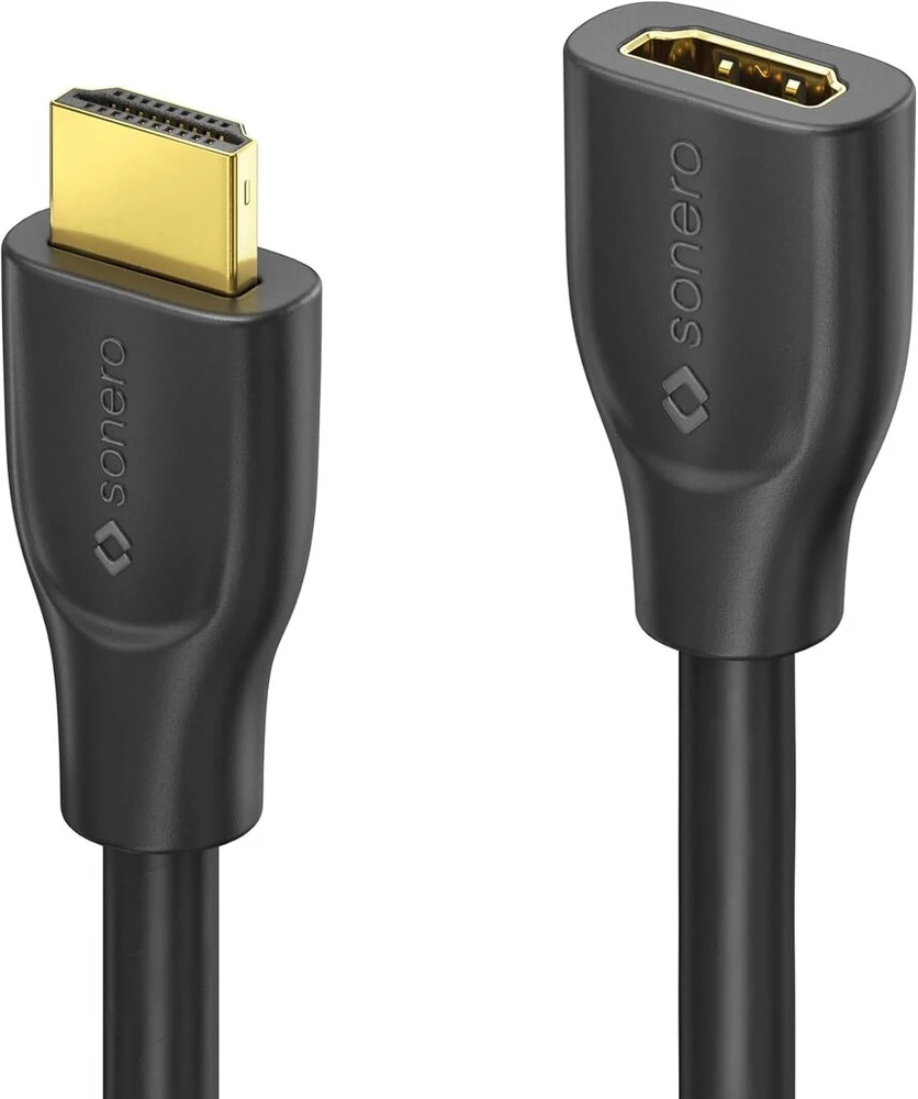 Hdmi 2.0 prailginimo kabelis 4k 60hz, 0.5m, paauksuoti kontaktai