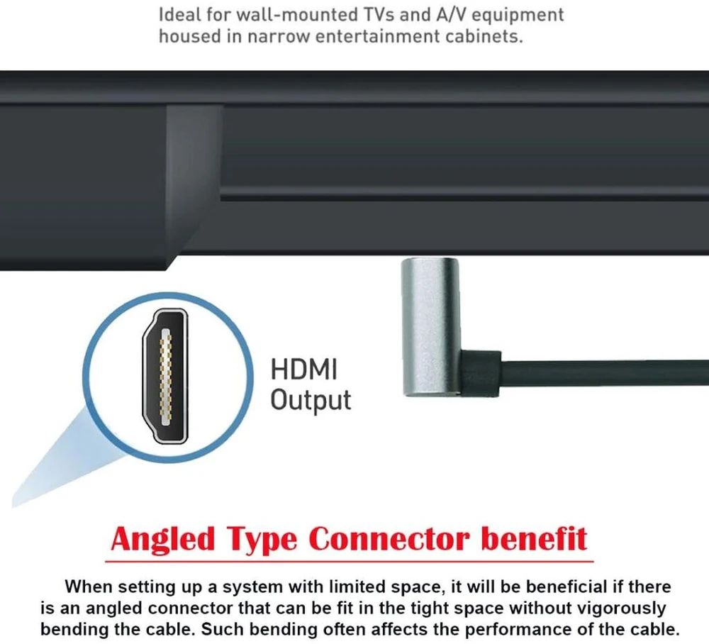 Hdmi 2.1 Kabelis 1.0m Kampuotas 8k 60hz 4k 120hz 48gbps
