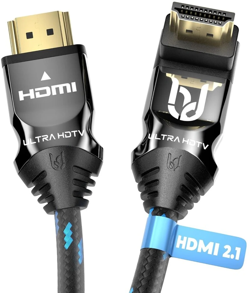Hdmi 2.1 Kabelis 8k 90° Kampas 0.5m - 48gbps, 8k@60hz, 4k@120hz