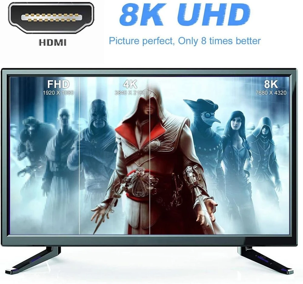 Hdmi 2.1 Kampinis Adapteris 90° Žemyn 8k 60hz Uhd