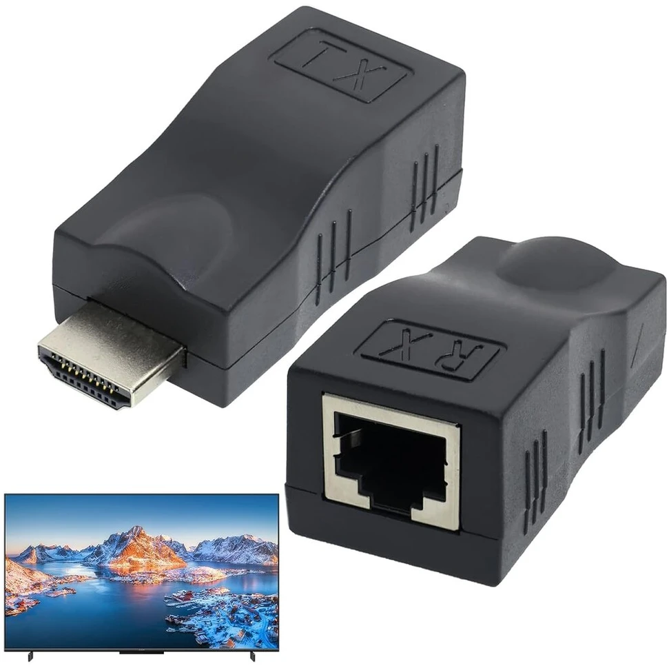 Hdmi į Rj45 tinklo ilgintuvas, 30m, 4k