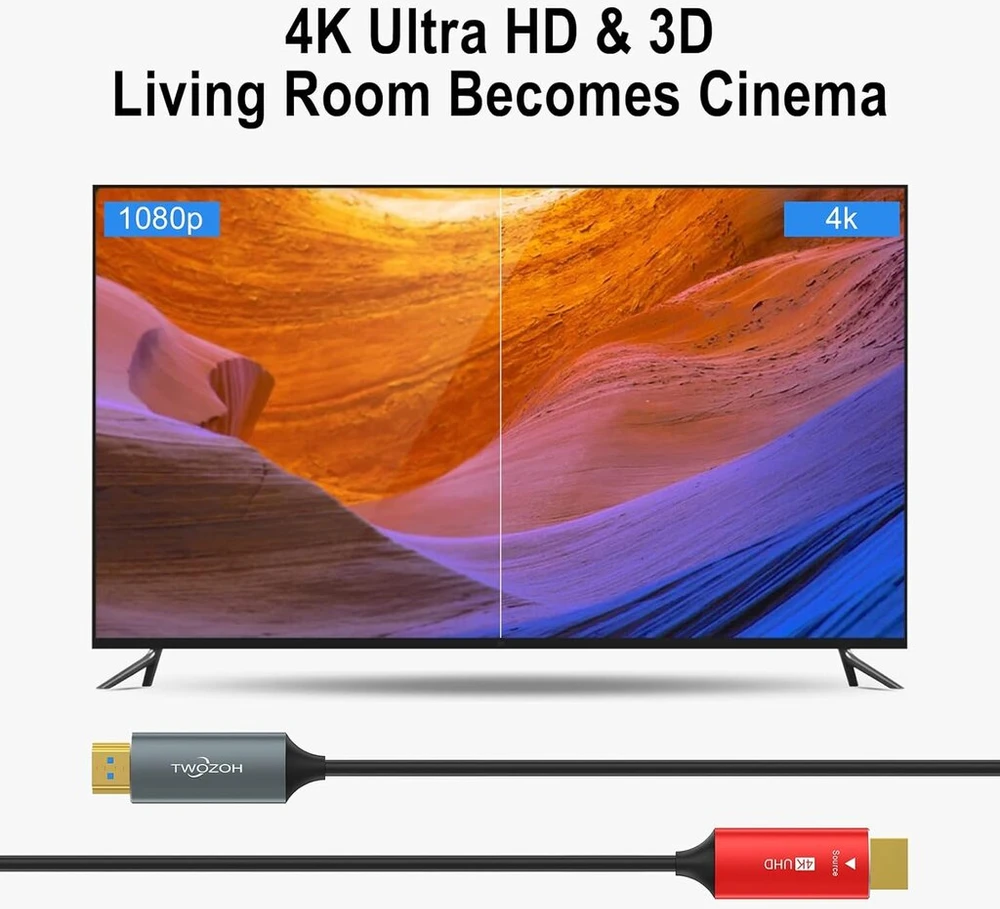 Hdmi šviesolaidinis kabelis 15 m, 4k/60hz, 18gbps