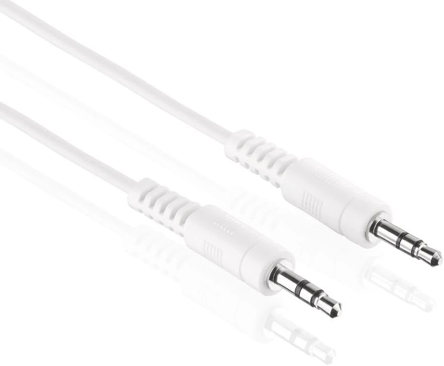 Hdsupply Ac011-020 audio stereo jungties kabelis 3.5 mm kištukas į 3.5 mm kištuką itin plonas dizainas 2.00 m baltas