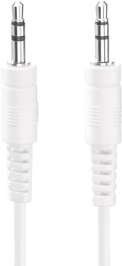 Hdsupply Ac011-020 audio stereo jungties kabelis 3.5 mm kištukas į 3.5 mm kištuką itin plonas dizainas 2.00 m baltas