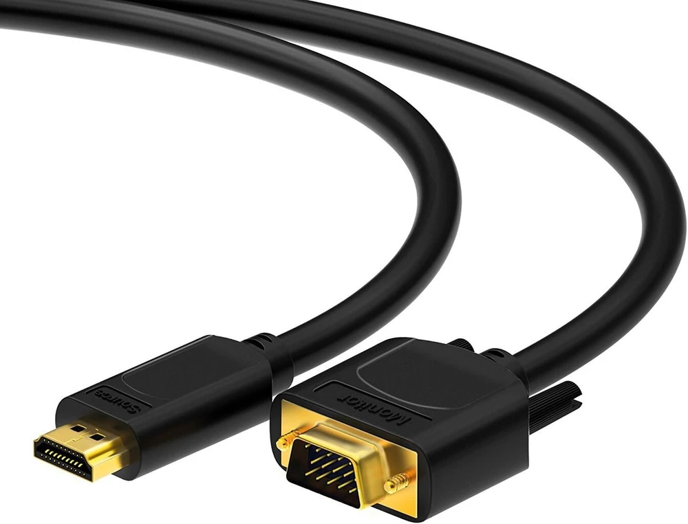 Hdsupply x Hc110 015 hdmi į vga kabelis 1.5 m paauksuotas 1080p juodas
