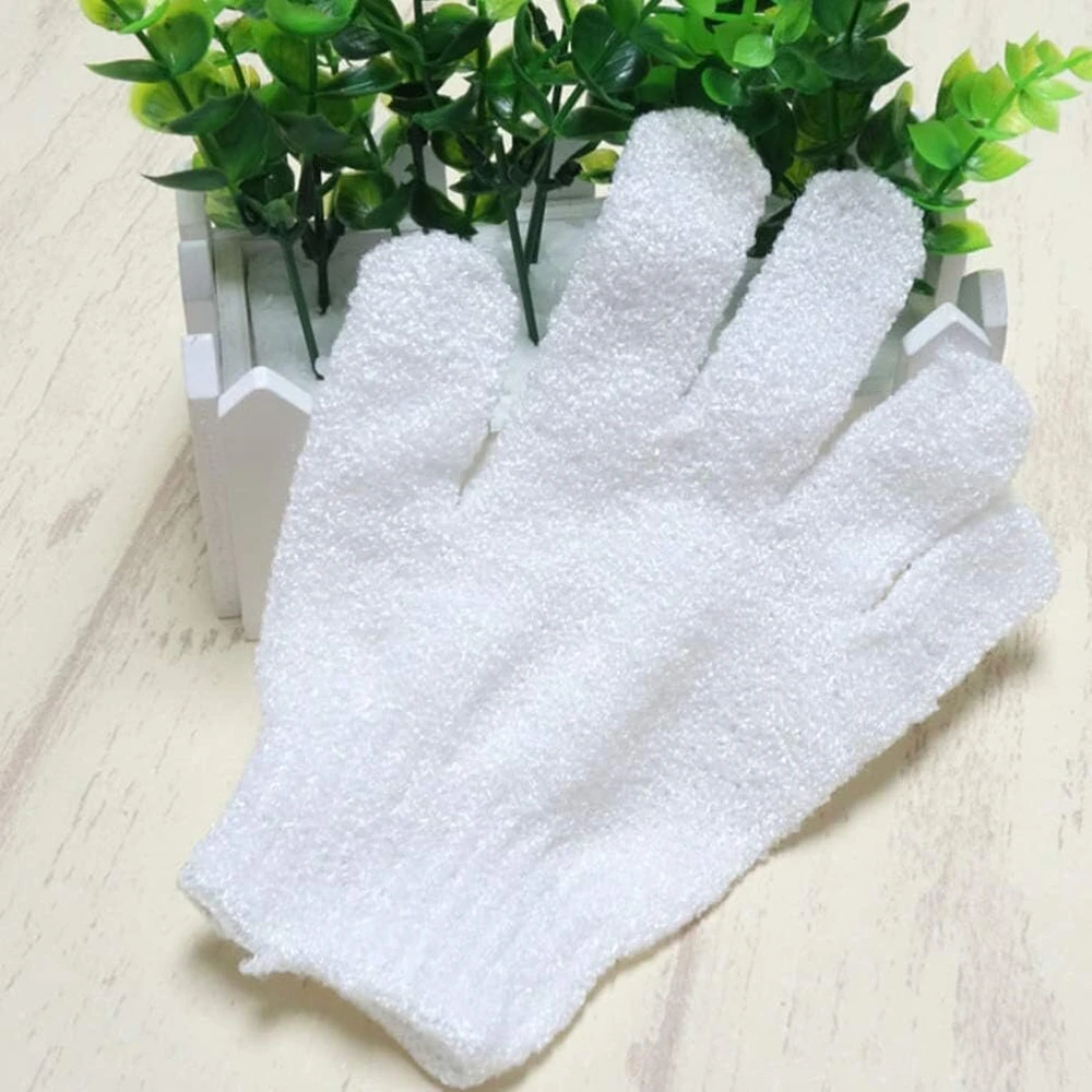 Healifty pilingo pirštinės voniai, penkių pirštų, vienspalvės, praktiškas kūno prausiklis, dušo pirštinės suaugusiems, maudynių vaikui (balta spalva, 8 vnt.)