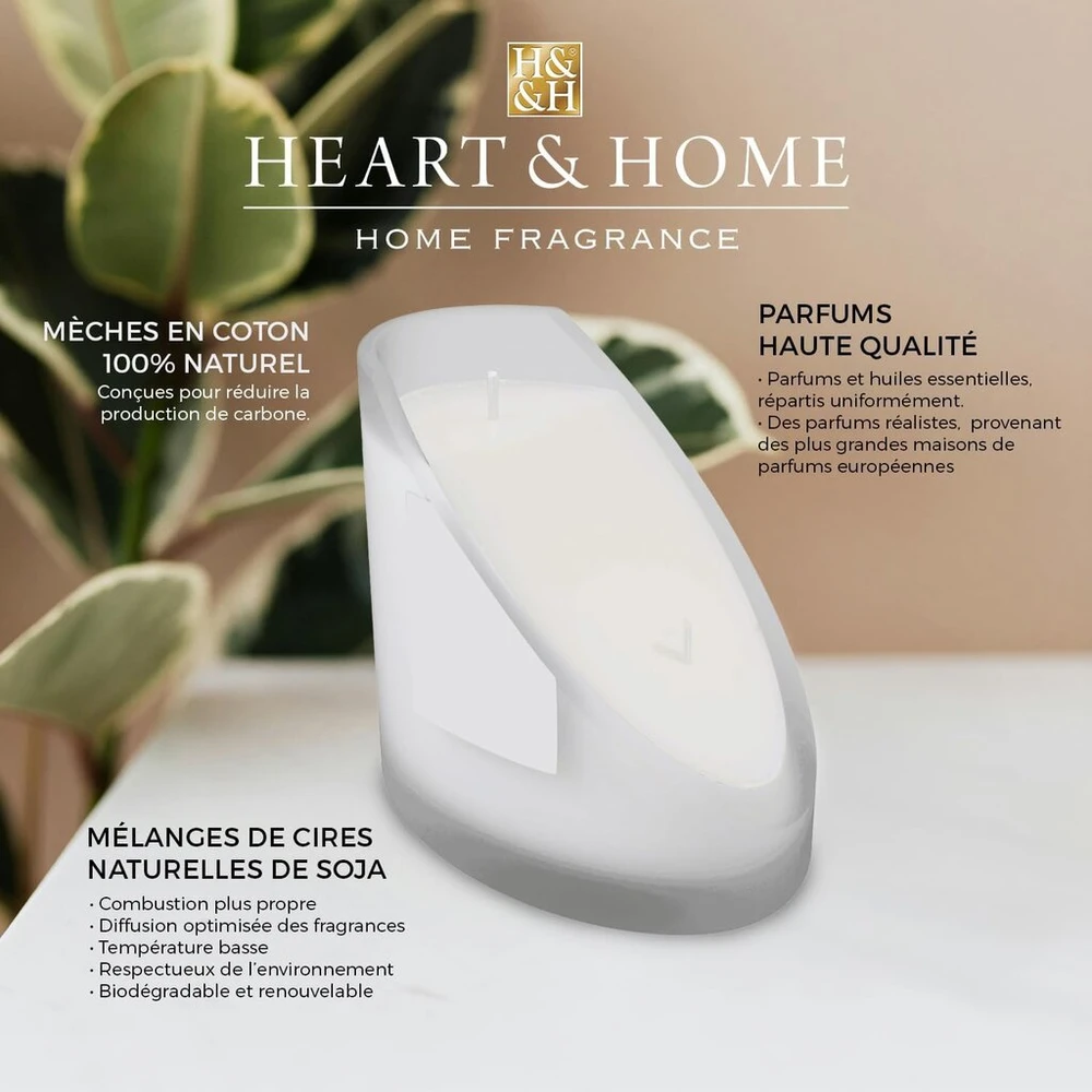 Heart & Home kvapni žvakė, pagaminta iš natūralaus sojų vaško namams - didelis stiklainis su gervuogių aromatu - 75 valandų degimo laikas - dovana, dekoracija ir kvapas namams - stiklas