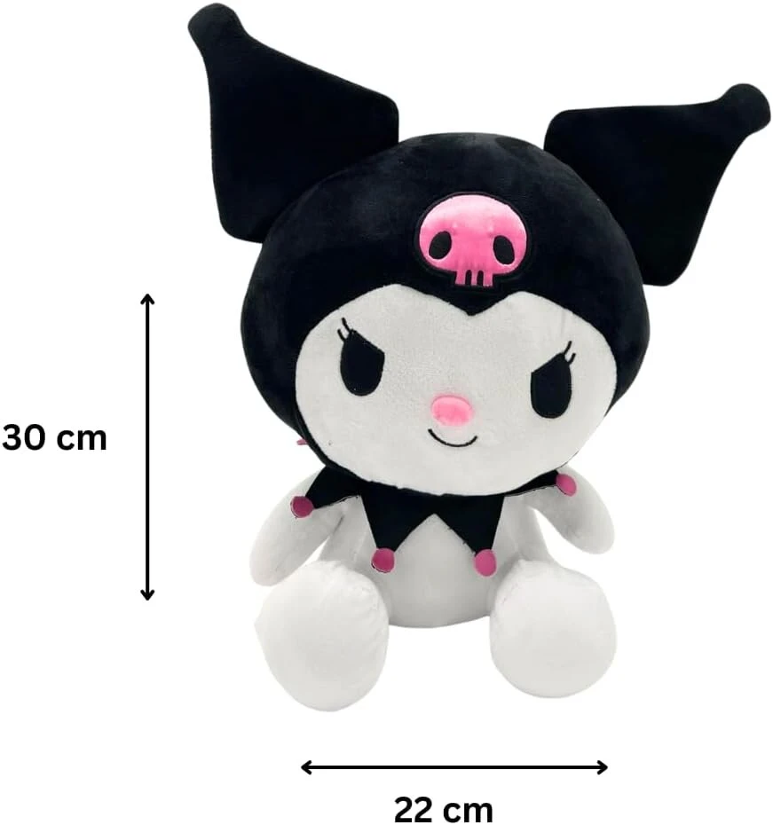 Hello Kitty minkštas žaislas 30 cm - Kuromi dizainas iš Sanrio pliušinių žaislų kolekcijos | Minkštas Hello Kitty pliušinis žaislas, puikiai tinkantis gerbėjams ir kolekcionieriams, Hello Kitty pliušinis žaislas vaikams ir suaugusiems