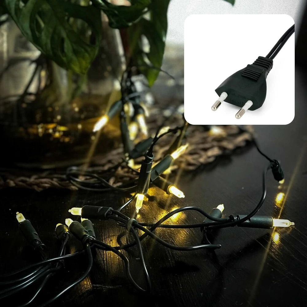 Hellum girlianda 100 led šiltai balta, vidaus, 14.85 m šviesos ilgis, 2 x 1.5 m kabelis, dekoratyvinis apšvietimas, sodo vakarėlis, bendras šviesos srautas mažesnis nei 59 liumenų, 560916